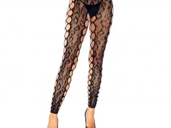LEG AVENUE FOOTLESS CROTHLESS TIGHTS ONE SIZE