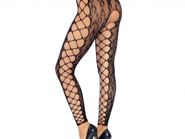 LEG AVENUE FOOTLESS CROTHLESS TIGHTS ONE SIZE [2]
