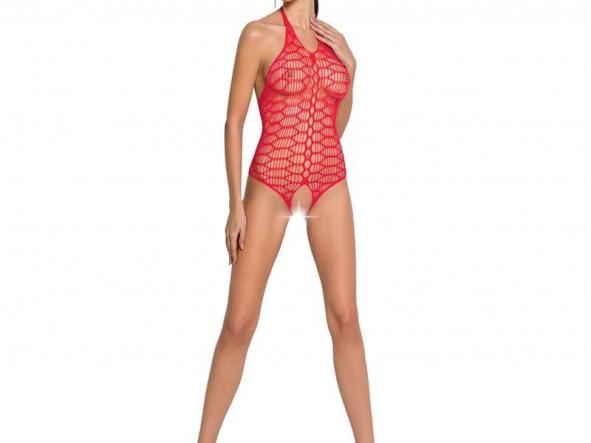 PASSION - WOMAN BS087 BODYSTOCKING ROJO TALLA UNICA