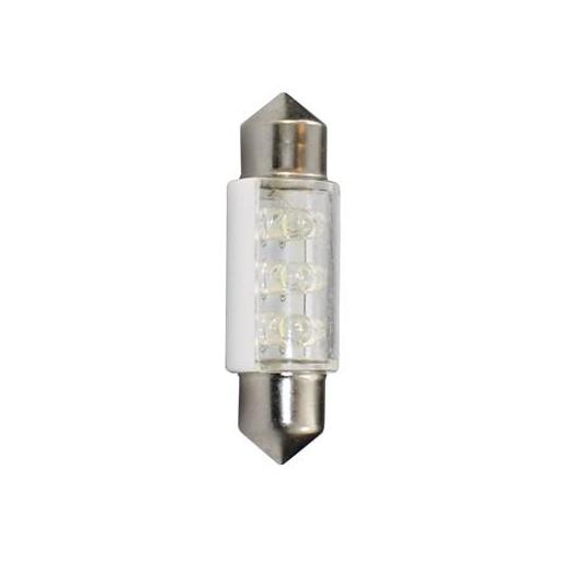 Lámpara LED Plafonier C5W 12V  11x36mm 6 x LED 3mm  Blanco (Blister 2 unidades)