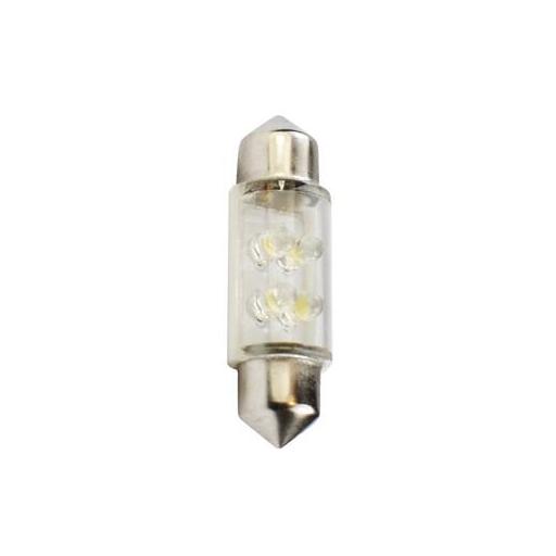 Lámpara LED Plafonier 12V C5W 11x36mm 4 x LED 3mm  Blanco (Blister 2 unidades) [0]