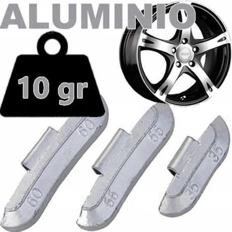 Caja de 100 Contrapesas de clip de 10gr. para llanta de Aluminio.