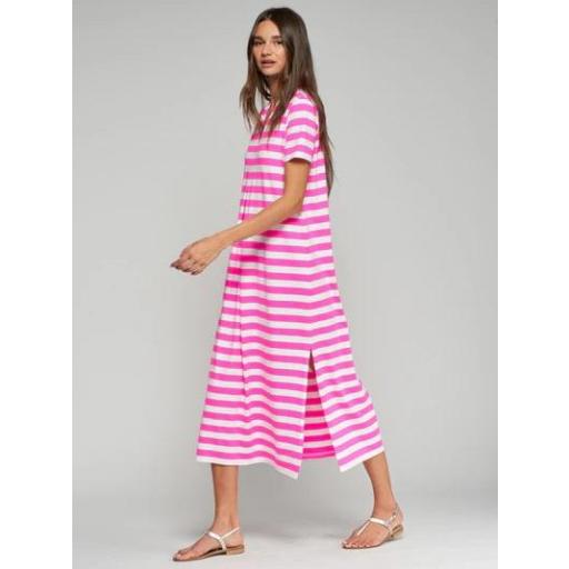 VESTIDO RAYAS ROSA, VILAGALLO PV 2026, REF. 33414