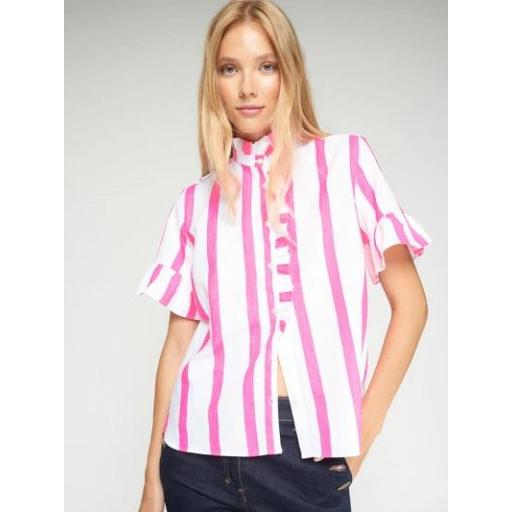 CAMISA RAYAS ROSA VOLANTE, VILAGALLO PV 2026, REF. 33498