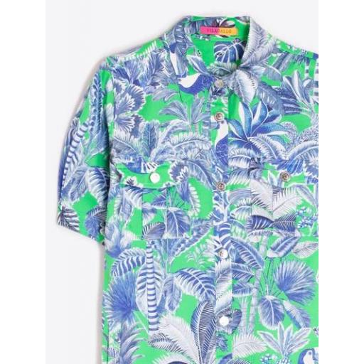 VESTIDO CAMISERO CORTO ESTAMPADO TROPICAL , VILAGALLO PV 2026, REF. 33594 [1]