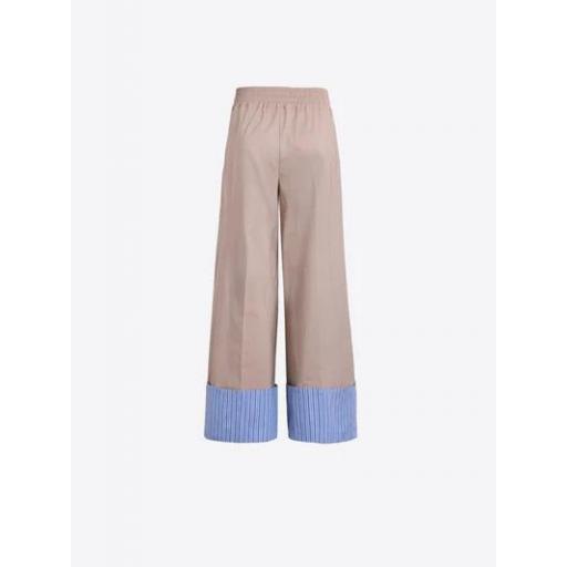 PANTALÓN BEIGE VUELTA RAYAS AZULES ELÁSTICO, VILAGALLO PV 2026, REF. 33419 [2]