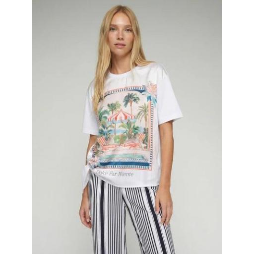 CAMISETA ESTAMPADO DOLCE FAR NIENTE LAZO LATERAL, VILAGALLO PV 2026, REF. 33642