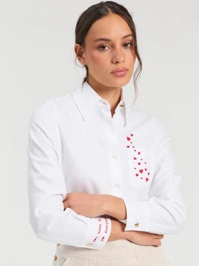 CAMISA ESPIGA BLANCA BORDADO CORAZON , VILAGALLO OI 2026-27, REF. 33756