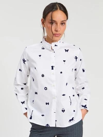 CAMISA BLANCA MOTIVOS FLOCK, VILAGALLO OI 2026-27, REF. 33777