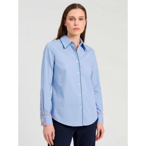 CAMISA AZUL VIVOS EN CONTRASTE, VILAGALLO OI 2026-27, REF. 33803 [1]