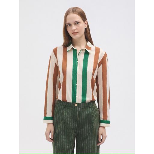 CAMISA BÁSICA MULTISTRIP, NICE THINGS PV 2025, REF. WWU042