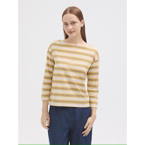 CAMISETA RAYAS ESCOTE BARCO, NICE THINGS PV 2025, REF. WJU014
