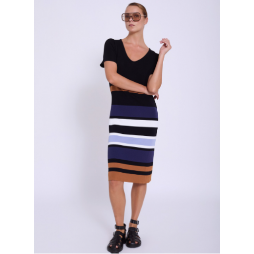 VESTIDO PUNTO COLOR BLOCK, SKATÏE PV 2025, REF. S23V02	REF. S23V02