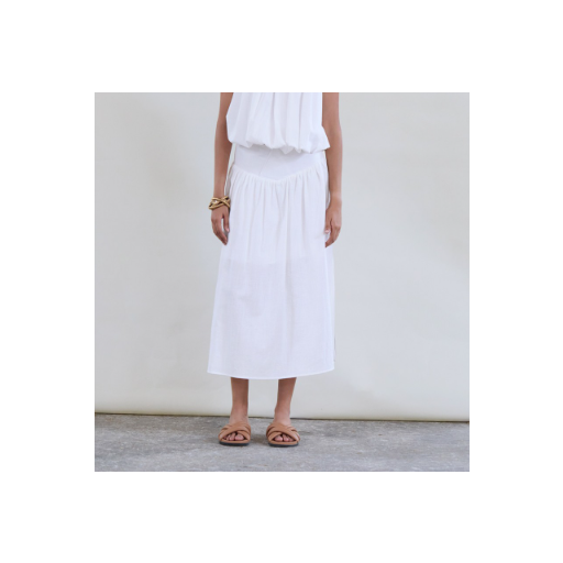 FALDA MIDI FRUNCE, SKATÏE PV 2025, REF. S05F54