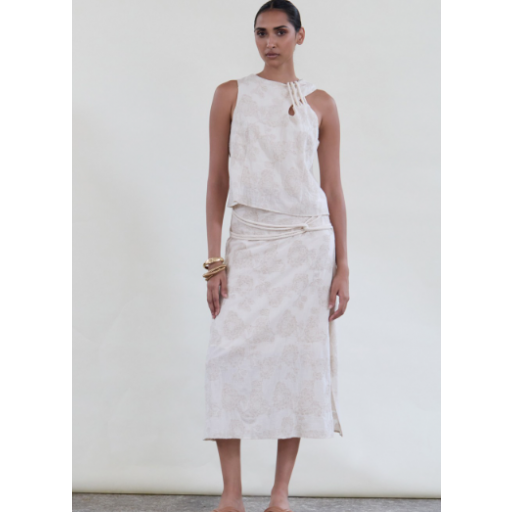 FALDA RECTA TEJIDO JACQUARD, SKATÏE PV 2025, REF. S102F01