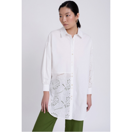 CAMISA BORDADO SUIZO Y POPELÍN, SKATÏE PV 2025, REF. S79B03