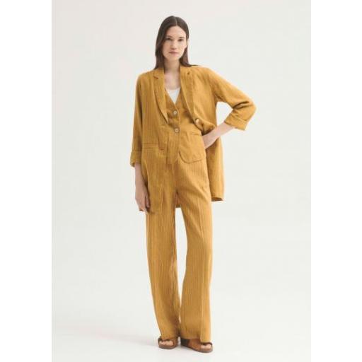 PANTALÓN LINO ALGODÓN RAYA DIPLOMÁTICA, NICE THINGS PV 2026, REF. WWW021