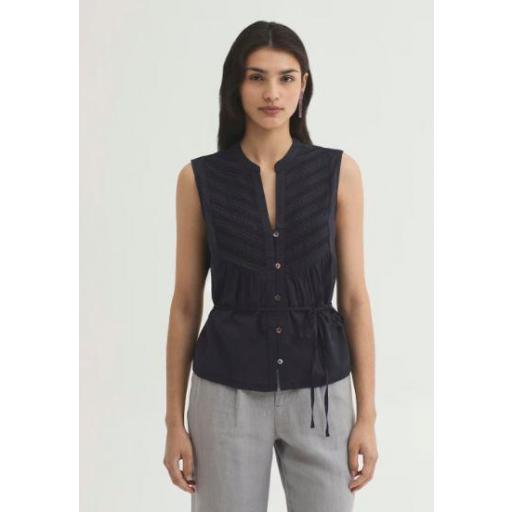 CAMISA BIMATERIA CON PUNTILLA, NICE THINGS PV 2026, REF. WJW030 [0]