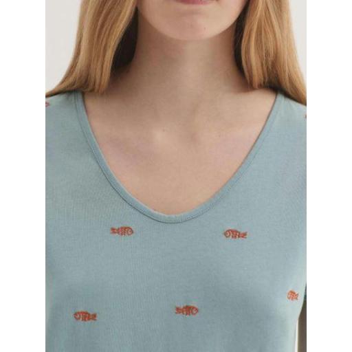CAMISETA DE PECES BORDADOS, NICE THINGS PV 2026, REF. WJW027 [1]