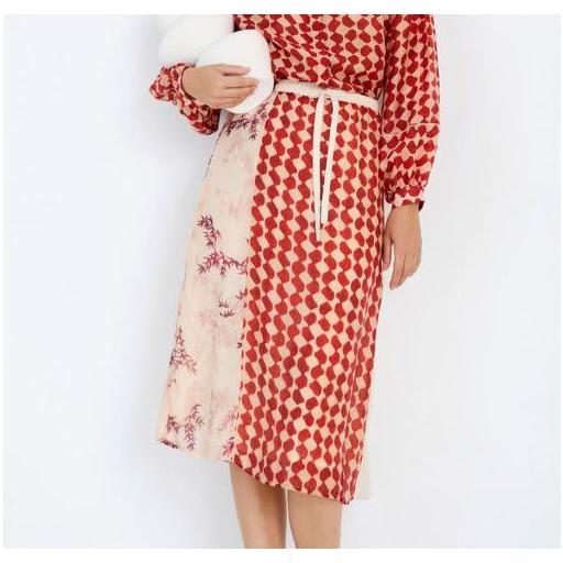 FALDA PATCHWORK FLUIDA, SKATÏE PV 2026, REF. S05F61