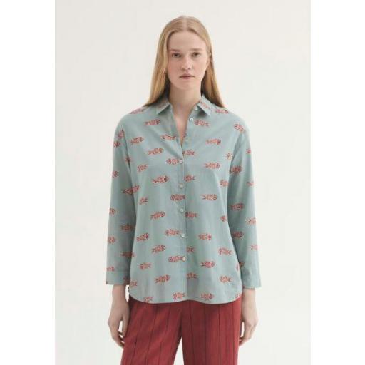 CAMISA BÁSICA #93 "ITHACA FISH PRINT", NICE THINGS PV 2026, REF. WWW002 [0]