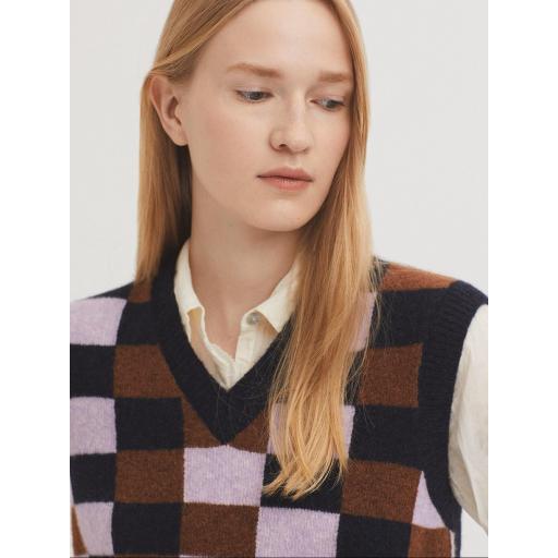 CHALECO LAMBSWOOL CUADROS, NICE THINGS OI 2025-26, REF. WKV052 [2]