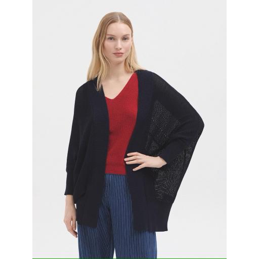 CHAQUETA ABIERTA MANGA MURCIELAGO, NICE THINGS PV 2025, REF. WKU034