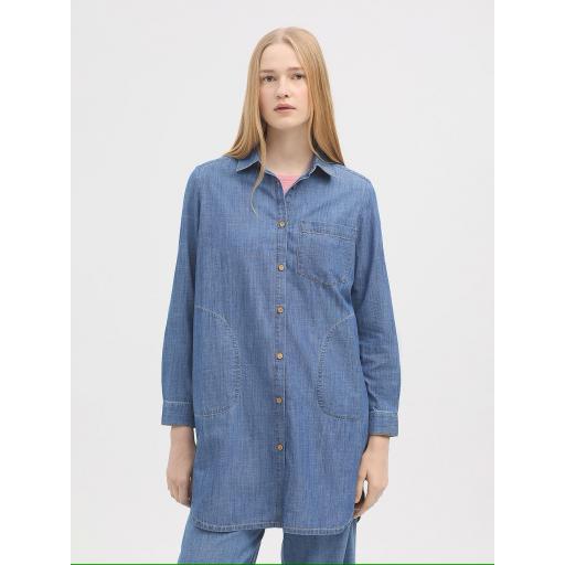 VESTIDO CAMISERO TEJANO, NICE THINGS PV 2025, REF. WWU104 [1]