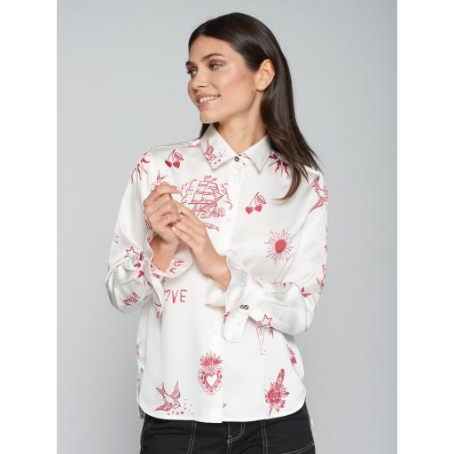 CAMISA PRINT TATTOO ROJO, VILAGALLO OI 2024-25, REF. 31878 [2]