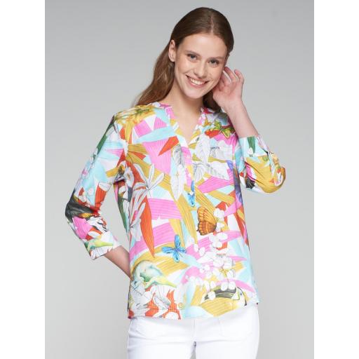 CAMISA ALGODÓN ACUARELA JUNGLA PRINT, VILAGALLO PV 2025, REF. 32289