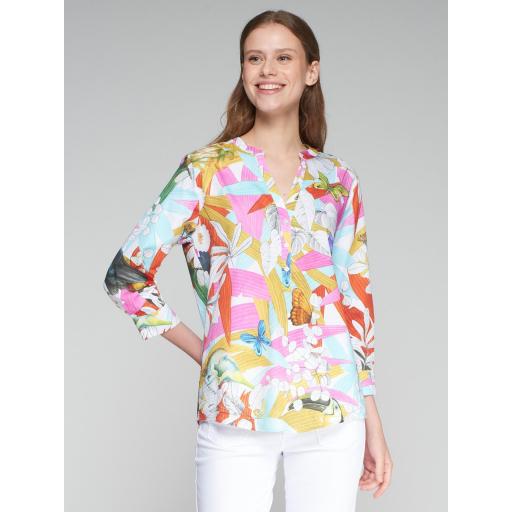 CAMISA ALGODÓN ACUARELA JUNGLA PRINT, VILAGALLO PV 2025, REF. 32289 [1]