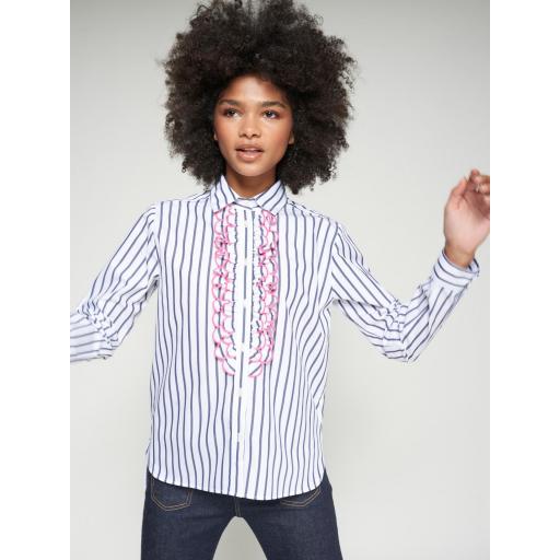 CAMISA RAYA AZUL MARINO VOLANTE ROSA, VILAGALLO OI 2025-26, REF. 32962 [2]