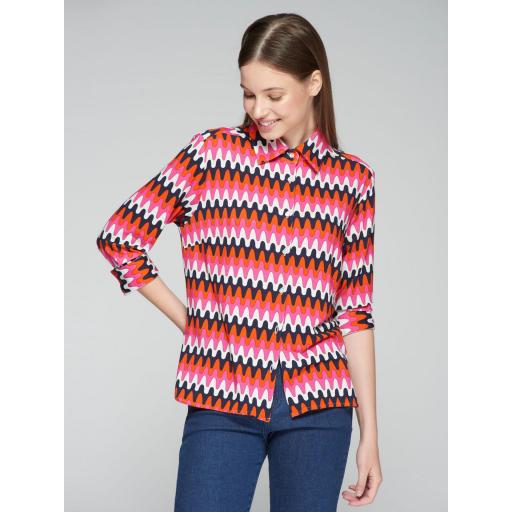 CAMISA PUNTO ONDAS PRINT, VILAGALLO PV 2025, REF. 32236