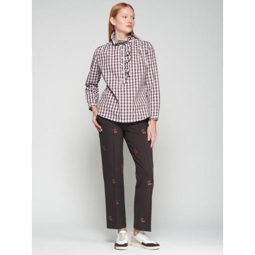 CAMISA VOLANTES VICHY MARRÓN, VILAGALLO OI 2025-26, REF. 32812 [1]