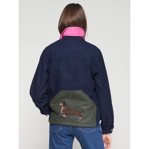 CHAQUETA BALMORAL LANA AZUL MARINO CON BORDADO DASCHUND, VILAGALLO OI 2025-26, REF. 32828 [1]