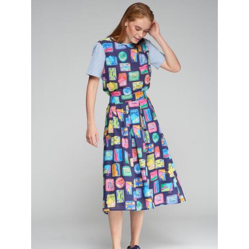 FALDA OLIMPIA SARDINAS NAVY VOILE, VILAGALLO PV 2025, REF. 32364