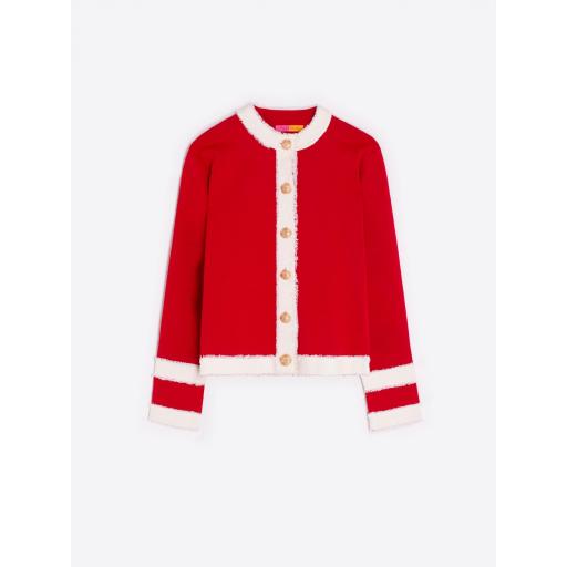 CARDIGAN PUNTO BICOLOR ROJO, VILAGALLO PV 2025, REF. 32102 [2]