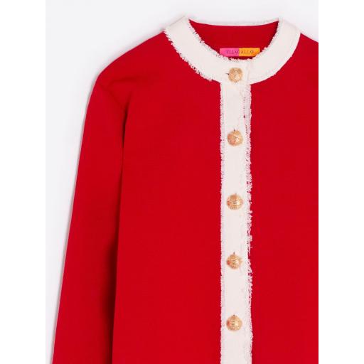 CARDIGAN PUNTO BICOLOR ROJO, VILAGALLO PV 2025, REF. 32102 [3]