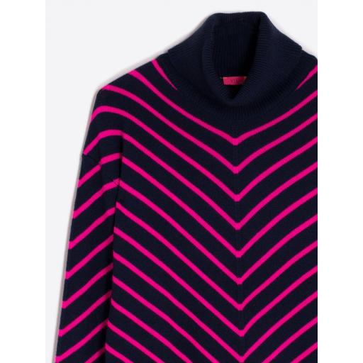 PUNTO V STRIPES PULLOVER ECRU&BLUE, VILAGALLO OI 202425, REF. 31660 [2]