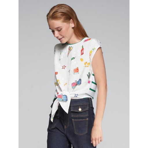 CAMISETA ALIZA NUDO ESTAMPADO APERITIVO, VILAGALLO PV 2025, REF. 32246 [1]