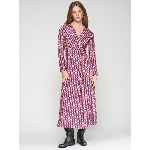 VESTIDO CRUZADO GEOMETRICO PUNTO, VILAGALLO OI 2025-26, REF. 32988 [2]