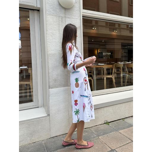 VESTIDO CAMISERO LAZO ESTAMPADO FORMENTERA, VILAGALLO PV 2025, REF. 32532 [1]