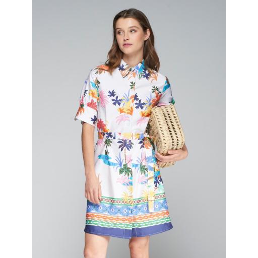 VESTIDO CAMISERO PALMERAS GRECA, VILAGALLO PV 2025, REF. 32333