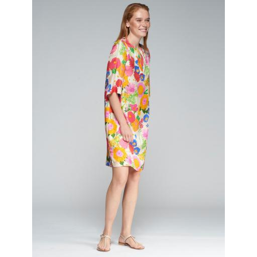 VESTIDO 100% SEDA ESTAMPADO FLORES, VILAGALLO PV 2025, REF. 32335 [1]