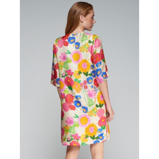 VESTIDO 100% SEDA ESTAMPADO FLORES, VILAGALLO PV 2025, REF. 32335 [2]