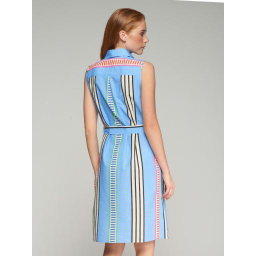 VESTIDO CAMISERO RAYA AZUL SEERSUCKER, VILAGALLO PV 2025, REF. 32303 [2]