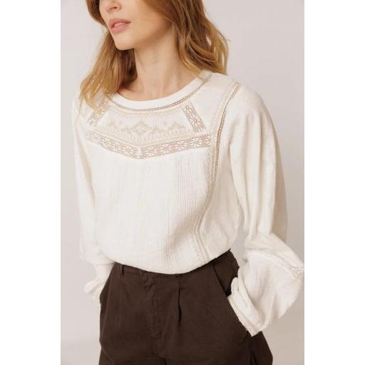 BLUSA COMBINADA BORDADO A CONTRASTE, INDI&COLD OI 2026-27, REF. BK451 [2]