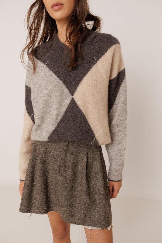 JERSEY INTARSIA MAXIROMBO ALPACA, INDI&COLD OI 2026-27, REF. GB560