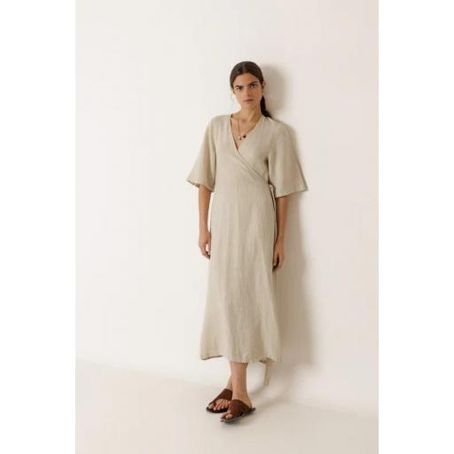 VESTIDO CRUZADO LINO, INDI&COLD PV 2026, REF. CC255 [0]