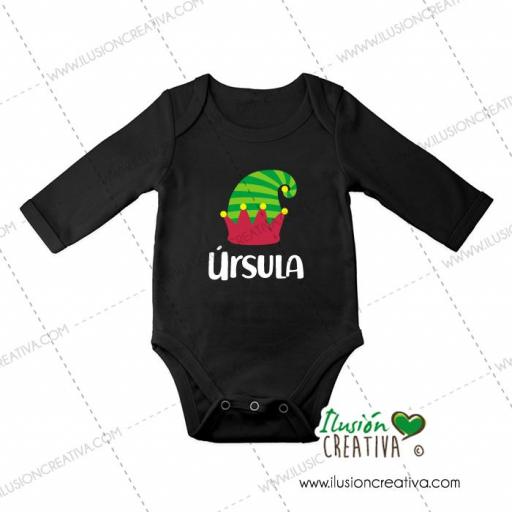 Body personalizado Duende navideño - negro [1]